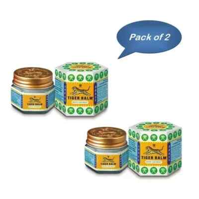 2 x Tiger Balm (White) Super Strength Pain Relief Ointment 21ml Each FREE SHIP