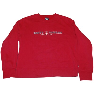 Roots Athletics Canada Red Long Sleeve Crewneck Pullover