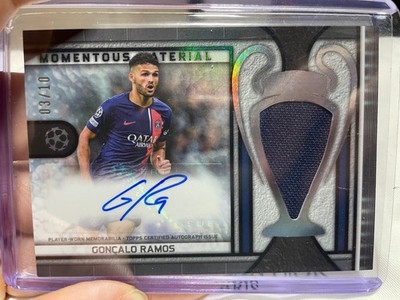 Goncalo Ramos PSG Topps Museum UCL 23/24 Auto Jumbo Player Worn Patch /10