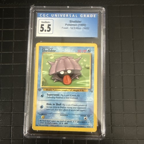 Shellder Pokémon 1999 Fossil 1st Edition 54/62 CGC Grade 5.5
