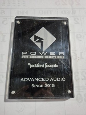 Rockford Fosgate Certified DEALER Logo Acrylic Car Audio ADVERTISING Sign PLAQUE