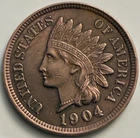 1904 Indian Head Cent Philadelphia Sharp EF Details Penny BN2275