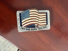 American Flag Belt Buckle -1991 C J Inc