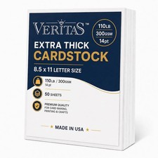 Veritas Extra Heavyweight White Cardstock 8.5 x 11”, 110lb/300gsm Thick 14
