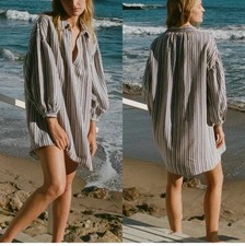 Doen Marne Dress in Blue Villandry Striped Size L