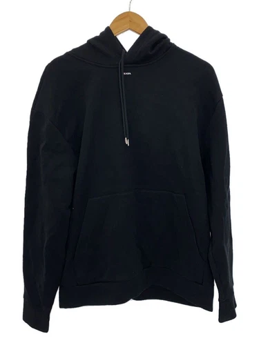 Felpa con cappuccio PRADA L cotone nero tinta unita UJL84A S231 110Q usata