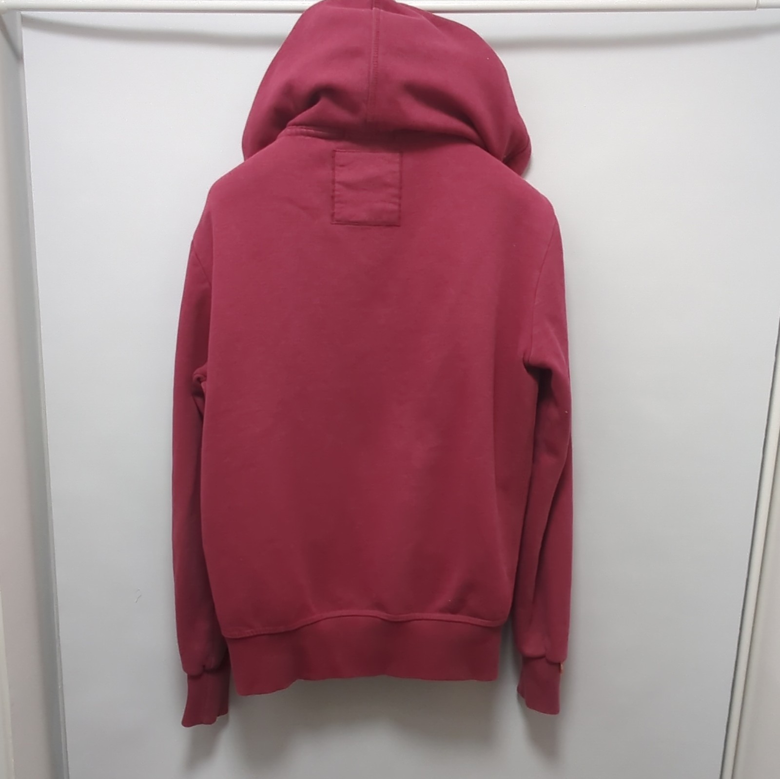 Superdry Orange Label Womens Burgundy Pink Zip Hoodie Embroidered Logo image 10
