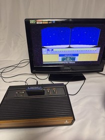 Atari 2600 Woodgrain Console | 4 Switch | Tested | Works | 29 Games | CX2600A
