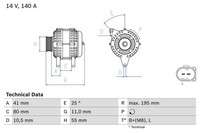 Bosch Generator Passend FüR Fiat Passend FüR Iveco UAZ