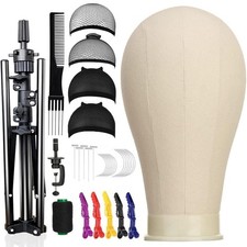 Canvas Wig Head 23 Inch Polyurethane Inside 47 Inch Tripod Stand - Perfect
