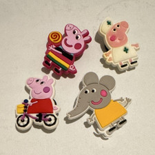 Peppa Pig Multicolor Plastic/Rubber Shoe Charms Set of 4 Unisex Kids