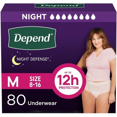 Adult Diapers Incontinence Postpartum Disposable Overnight Medium Blush 80 Count