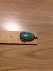 Native American Silver With Green Stone Pendant With Writing On Back — photo 5