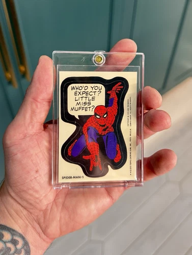 1975 TOPPS MARVEL COMIC BOOK HEROES STICKER SPIDER-MAN - 1 VINTAGE Spider-man