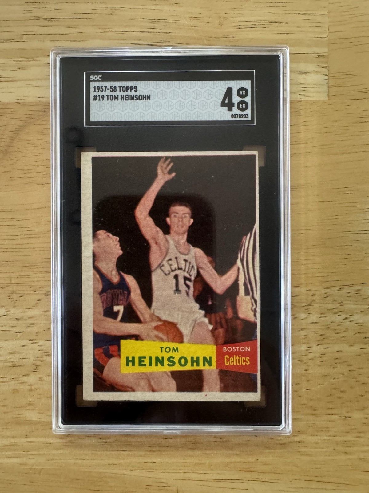 SGC 4 1957-58 1957 TOPPS TOM TOMMY HEINSOHN #19 ROOKIE RC HOF SWEET LOOKING