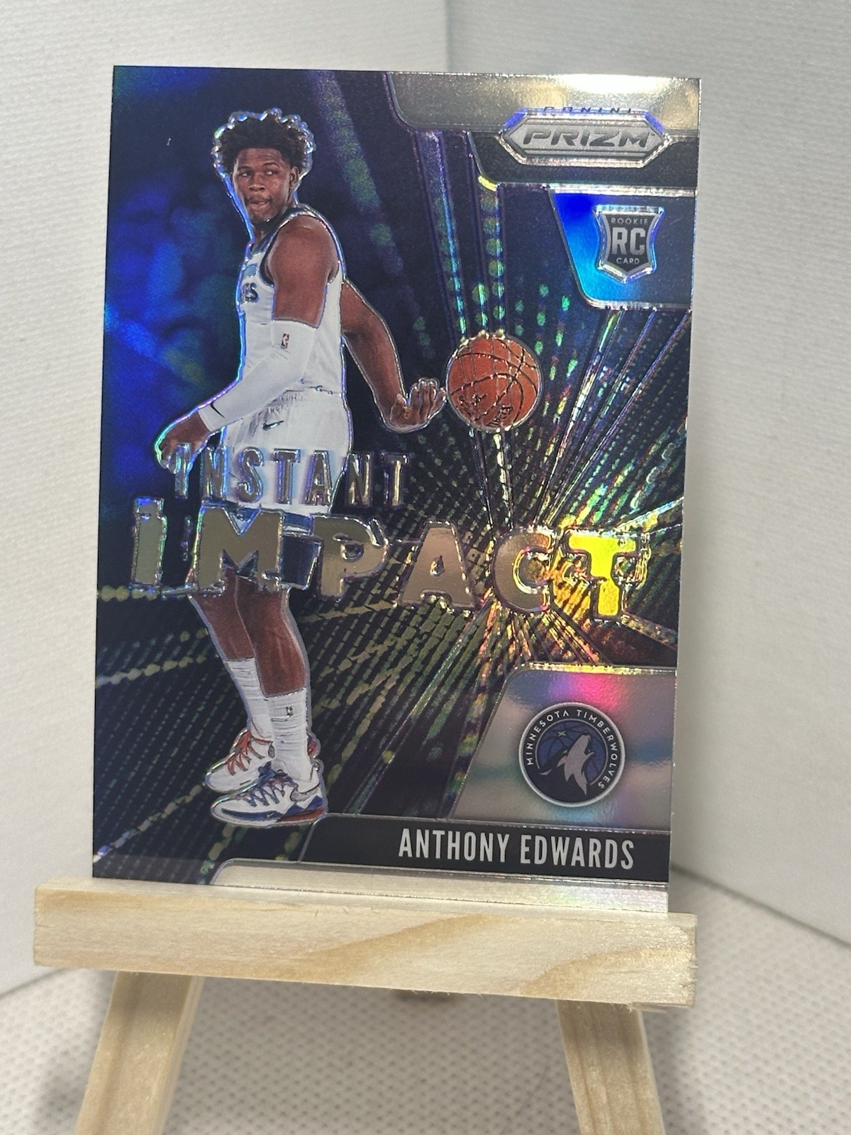Anthony Edwards 2020-21 Panini Prizm Instant Impact #1 Silver Rookie Prizm MINT!