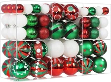 100PCS Red White and Green Christmas Ornaments,Elf Ornaments for Christmas Tree,