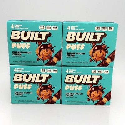 (16 Bars) BUILT Cookie Dough Puff Marshmallow Protein Bar - Low Carb Keto Diet