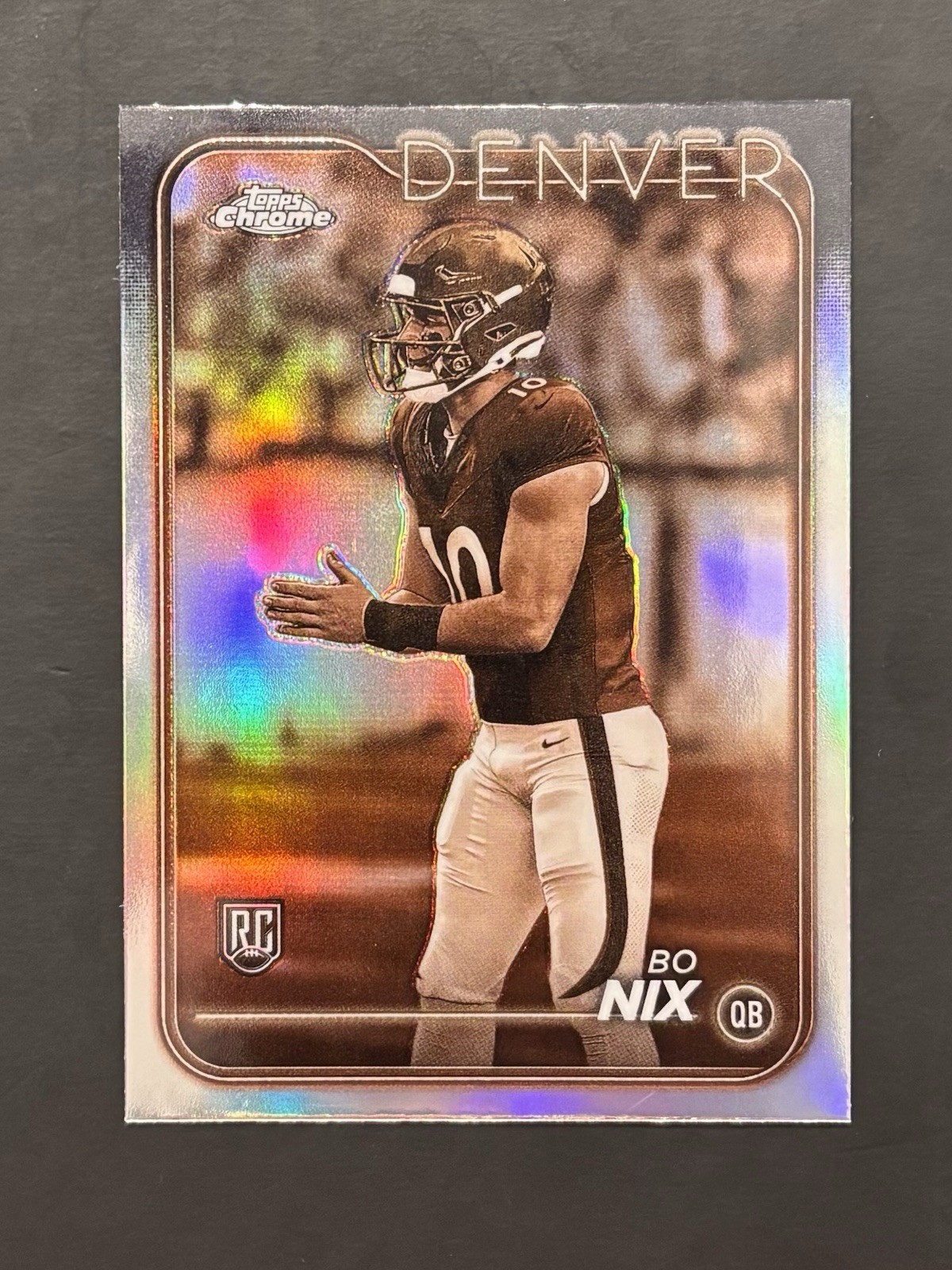 2024 Topps Chrome Bo Nix Sepia Refractor RC #206 Denver Broncos Rookie