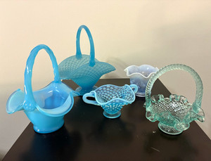 Blue Fenton Glass Baskets | eBay