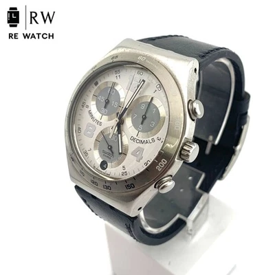 Swatch Irony Uhr Silber/Schwarz Edelstahl Wasserdicht aus Japan - Bild 1 von 4