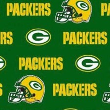 Packers Solid Green Cotton Fabric 1 yard