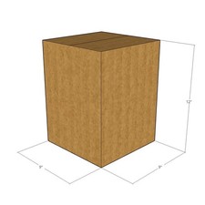 20 9x9x12 Kraft Brown Corrugated Shipping Boxes 32 ECT Single-Wall New