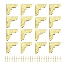 16pcs Vintage Corner Protector 2"x2"x0.4" for Table Box Gold