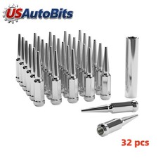 32 Pcs 916-18 Chrome Spike Lug Nuts For Ram 150025003500 Ram F250f350