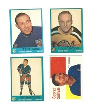 1960/61 and 62 topps hockey  four cards ex/nm