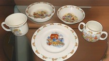 Vintage Royal Doulton Bunnykins 5 Pc Child Set Plate Bowls Mugs England