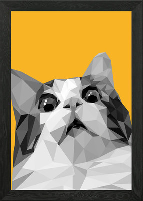 Scared Cat Meme Gerahmtes Wandbild Poster Leinwanddruck Bild