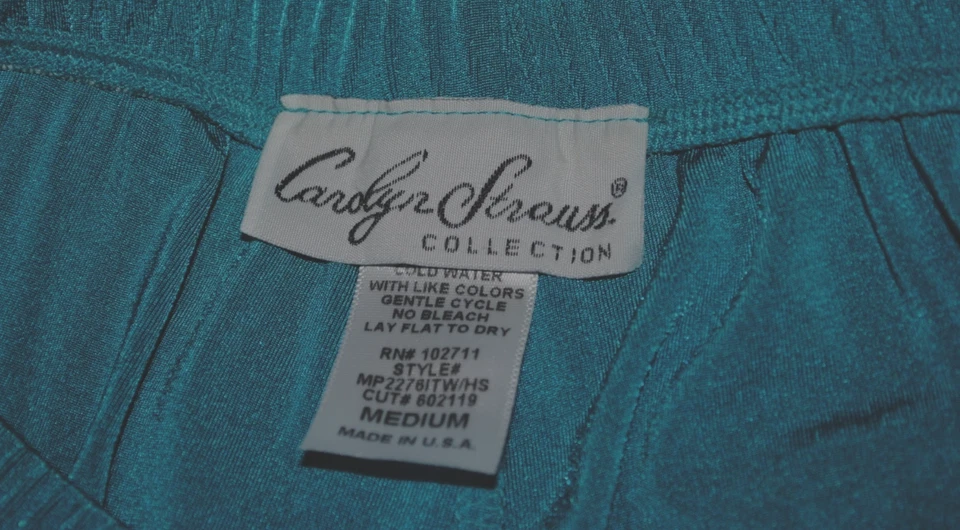 Carolyn Strauss Women's Pull On Slinky Knit Turquois Pants Size M - Image 2 of 3