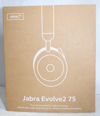Jabra Evolve2 75 Wireless Headset ANC Bluetooth USB-C Link380c 27599-999-899 NEW