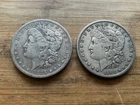 US Morgan Silver Dollars 2 coins circulated details Pre 1904 Lot W8