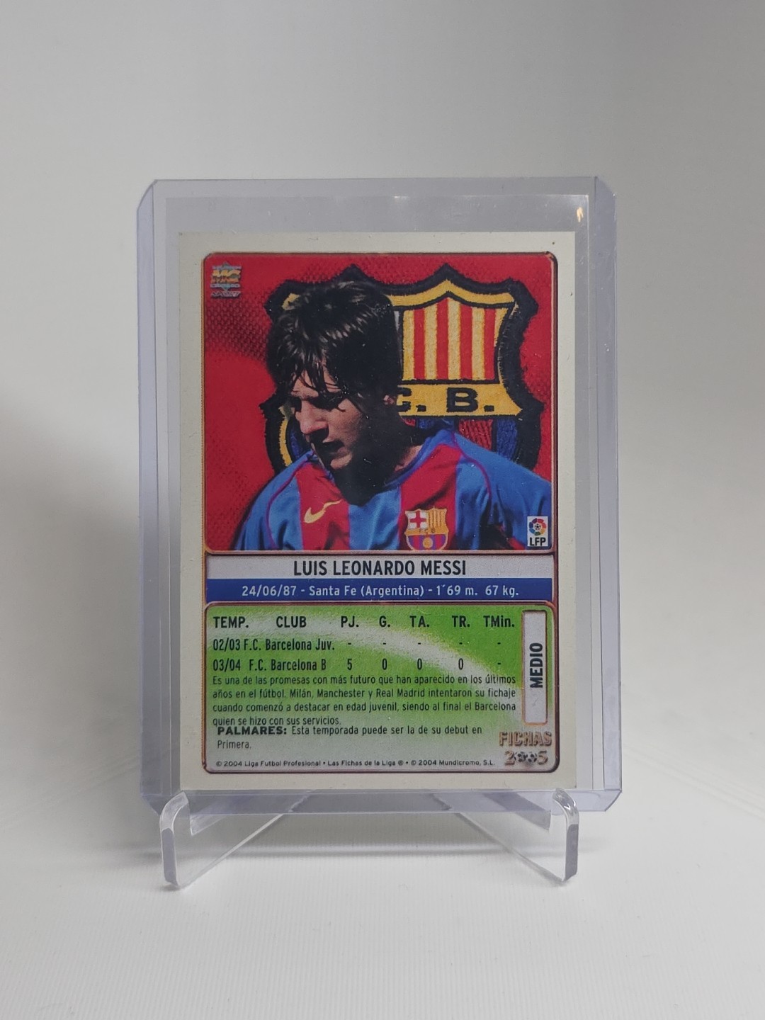 2004-05 Mundicromo Las Fichas de la Liga - Lionel Messi #617 (RC) *CHASER PACK* view 3