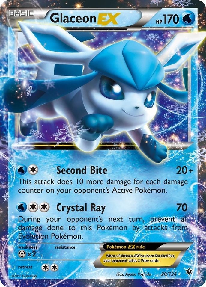 Glaceon EX - 20/124 - Pokemon Fates Collide XY Ultra Rare Card NM