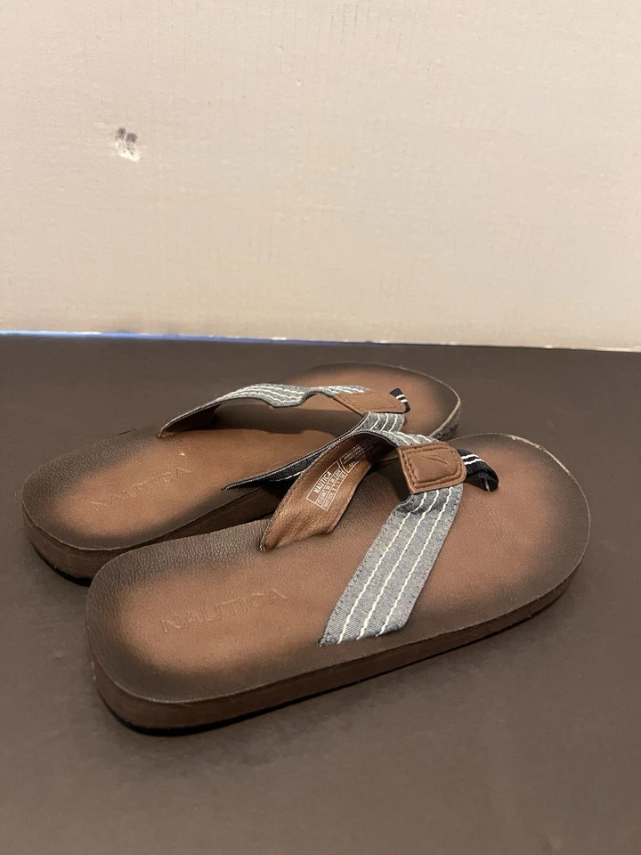 Большая детская обувь NAUTICA для мальчиков девочек размер 2 туфли сандалии шлепанцы кожа - Изображение 3 из 4