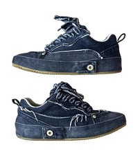 Loewe Men s Blue Denim Canvas Lace-Up Sneakers Rare Mens Size US 10.5-11