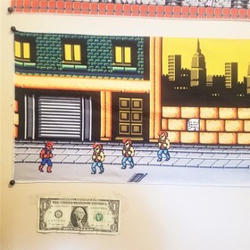 Double Dragon wall banner flag 5 foot tapestry 🐉 Classic NES game room pixels