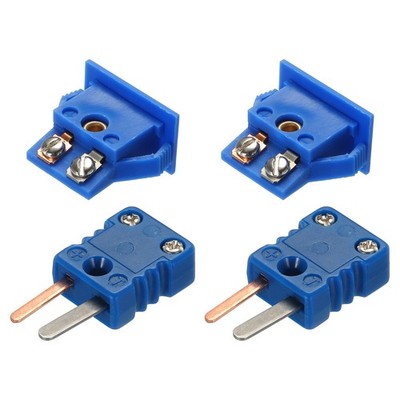 2 Set T Type Thermocouple Wire Connectors Male Plug with Female Socket 200°C