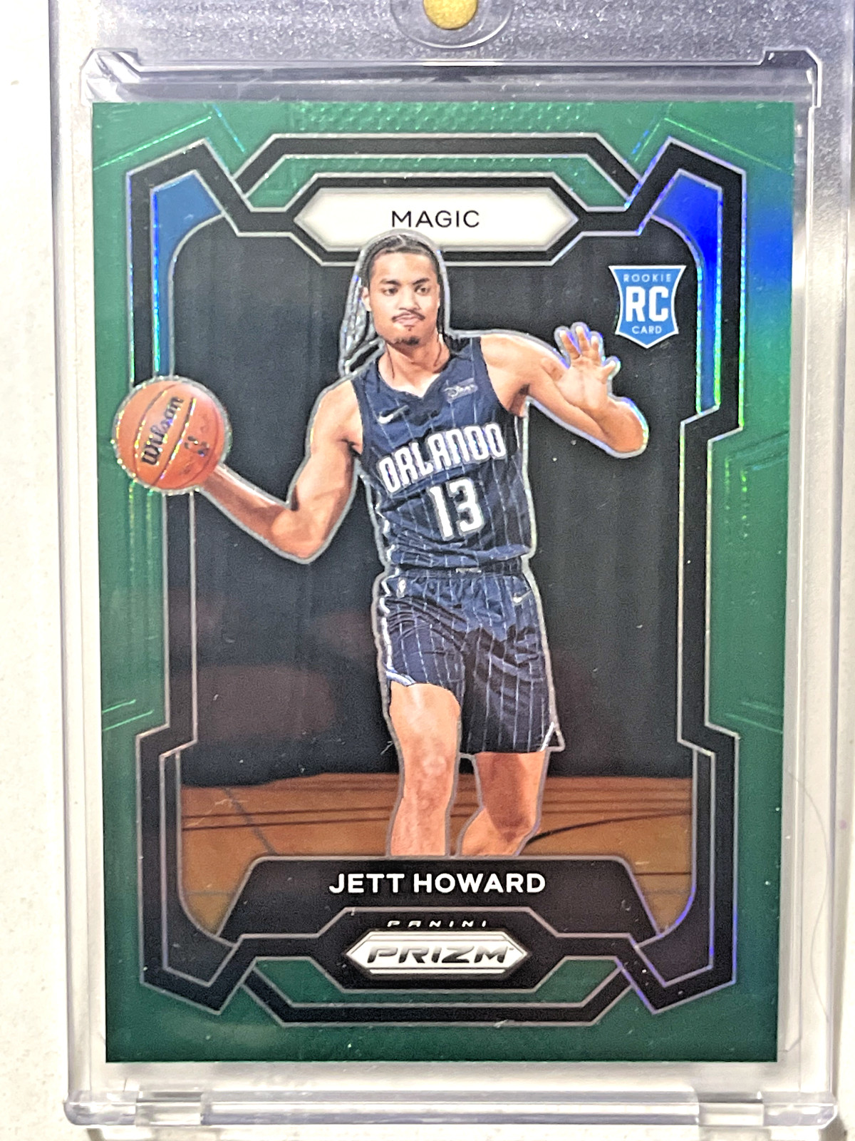 2023-24 Panini Prizm Jett Howard Green Prizm Rookie RC #132 Orlando Magic