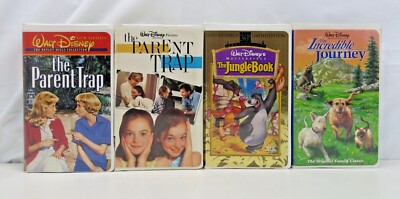 4 Walt Disney VHS Tapes The Parent Trap The Jungle Book & The Incredible Journey