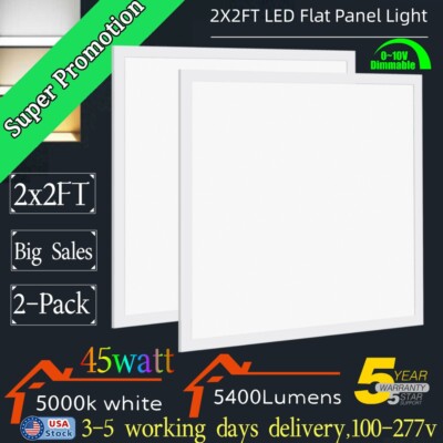 Dimamble LED Flat Panel Light 2X2 (24''x24'') 45Watts 5000K Cool White, 100-277V