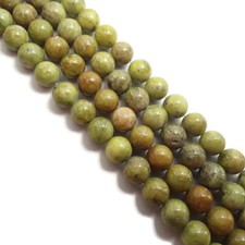 Olive Green Jasper Smooth Round Beads 10mm 14mm 15.5" Strand