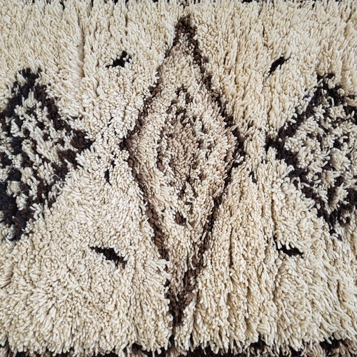 Vintage Handmade Moroccan Wool Rug Geometric Diamond Rustic Charm Berber Carpet - 第 18/24 張圖片