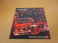 1970 Pontiac Bonneville Grand Prix Gto Lemans Tempest Sales Brochure Literature