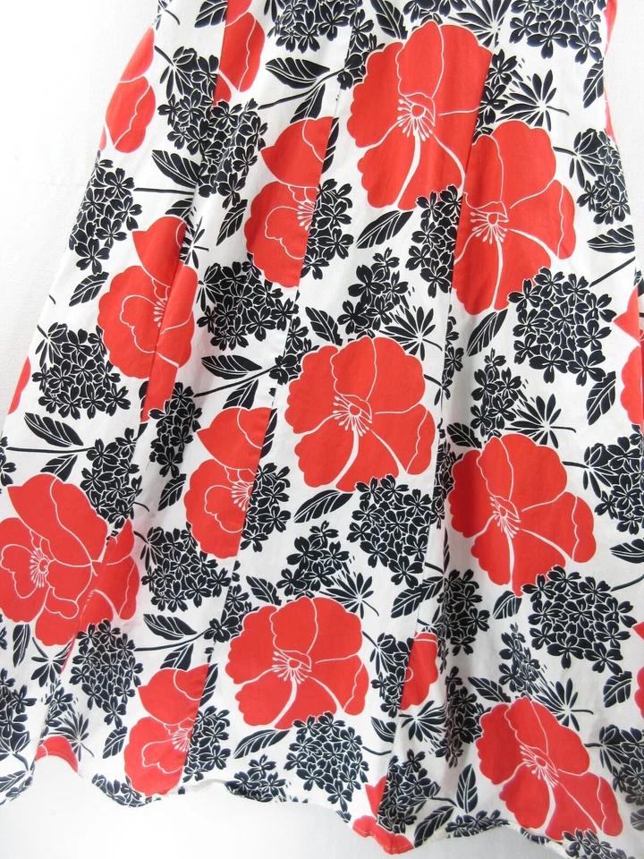 Jonathan Martin платье женщин 10 белый красный черный цветочный без рукавов кроссовер Топ - Изображение 2 из 4