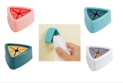 4-Pack Towel Holder Hooks Self Adhesive Dish Towel Hangers for Kitchen Bathroom