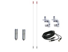 2 FRANCIS WHITE CB22W 3FT CB ANTENNAS,12FT DUAL COAX,MIRROR MOUNTS, SPRINGS